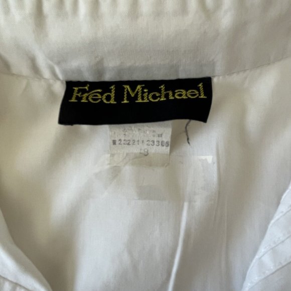 Vintage Fred Michael Women’s Blouse Button Up Shirt Lace Made In USA White M/L - Picture 5 of 12
